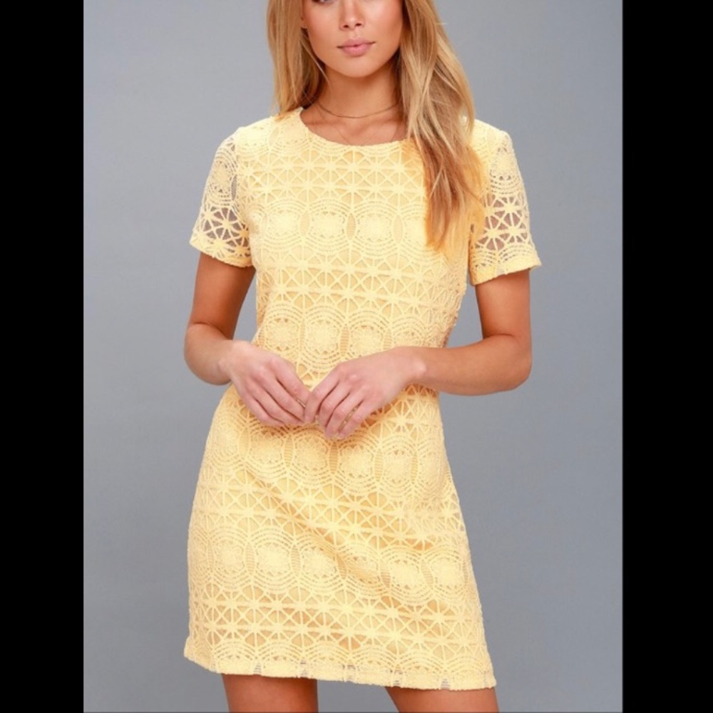 Lulus “Love Your For Eternity”yellow crochet dress